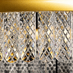 Люстра двухъярусная с золотого цвета и прозрачными подвесками Pettico варинант исполнения - 8 | Loft Concept в Казани