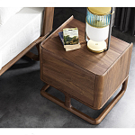 Прикроватный деревянный столик с 2-мя ящиками Moon Walnut Furniture варинант исполнения - 3 | Loft Concept в Казани
