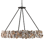 Люстра круглая с абажуром из устричных раковин Sea Ravens варинант исполнения - 3 | Loft Concept в Казани