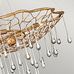 Люстра подвесная золотого цвета с металлическим сетчатым основанием и стеклянными каплевидными подвесками Hinkley варинант исполнения - 4 | Loft Concept в Казани