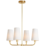 Люстра золотая с белыми тканевыми абажурами Coolness варинант исполнения - 2 | Loft Concept в Казани