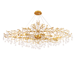 Люстра круглая подвесная с декором в виде ветвей и прозрачных подвесок из стекла в форме капель Droplet Chandelier варинант исполнения - 1 | Loft Concept в Казани