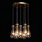 Люстра с 7-ю прозрачными плафонами из стекла в форме капли Lucid Rain  варинант исполнения - 3 | Loft Concept в Казани