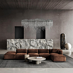 Люстра подвесная с металлическими цепочками и изогнутыми металлическими дугами 72 см Atlantis Chain варинант исполнения - 11 | Loft Concept в Казани