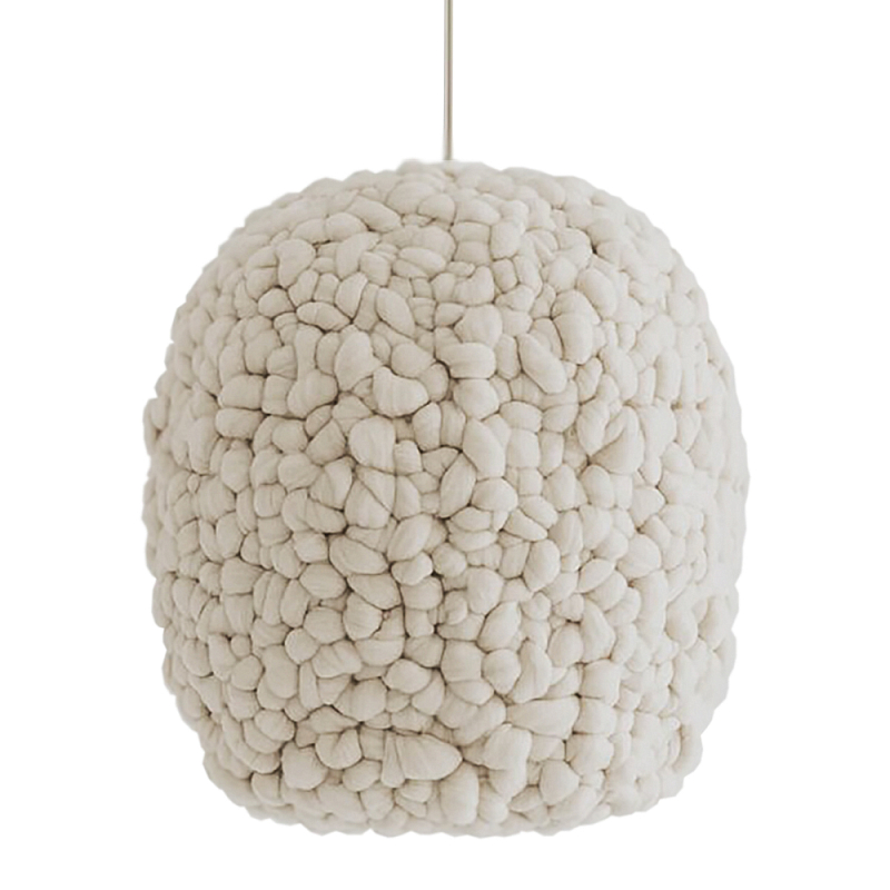 Светильник вязаный из шерсти Wool Lamp Cloud Бежевый Светильник вязаный из шерсти Wool Lamp Cloud Бежевый в Казани | Loft Concept
