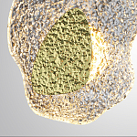 Бра с рельефным волнообразным стеклянным плафоном и вставкой из мрамора Liquid Stone варинант исполнения - 5 | Loft Concept в Казани