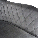 Стул с мягкой серой обивкой из велюра и подъемно-поворотным механизмом на черных колесиках Harper Gray варинант исполнения - 3 | Loft Concept в Казани