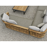 Дизайнерский уличный диван из массива дерева с плетеной спинкой PALINFRASCA Sofa варинант исполнения - 4 | Loft Concept в Казани