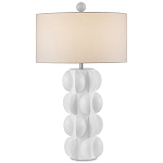 Настольная лампа белая с тканевым абажуром в форме цилиндра Morphing варинант исполнения - 3 | Loft Concept в Казани