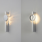 Бра с круглым зеркальным диском на прямоугольном соновании Reflection Circle Glow варинант исполнения - 3 | Loft Concept в Казани