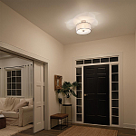 Потолочный светильник с двойным цилиндрическим плафоном из белого стекла и прозрачной органзы Kichler варинант исполнения - 10 | Loft Concept в Казани