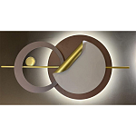 Бра круглое светодиодное в матовых оттенках коричневого и золотого цвета Kosmikos варинант исполнения - 1 | Loft Concept в Казани