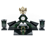 Настольный письменный набор из нефрита Герб России Dignity варинант исполнения - 1 | Loft Concept в Казани