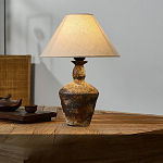 Настольная лампа с керамическим фактурным основанием и тканевым абажуром Eastern Tale варинант исполнения - 5 | Loft Concept в Казани
