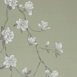 Обои ручная роспись Magnolia Canopy Colourway SC-287 on Aquamarine slub silk варинант исполнения - 2 | Loft Concept в Казани