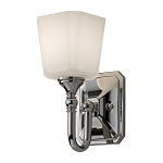 Бра для ванных комнат с белым матовым плафоном квадратной формы на основании цвета хром Feiss варинант исполнения - 1 | Loft Concept в Казани