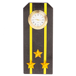 Часы подарочные настольные в виде погона ВМФ из натурального камня Змеевик Military Clock варинант исполнения - 6 | Loft Concept в Казани