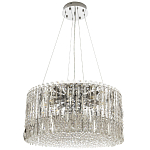 Круглая люстра с металлическими и хрустальными подвесками Bonnay Crystal Chrome Chandelier варинант исполнения - 6 | Loft Concept в Казани
