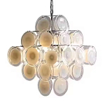 Люстра  с каскадом из круглых декоративных элементов  White Clear Glass Chandelier варинант исполнения - 6 | Loft Concept в Казани