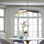 Люстра круглая с 2-мя металлическими абажурами Andromeda варинант исполнения - 7 | Loft Concept в Казани