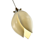 Подвесной светильник светодиодный с белым плафоном в виде цветка из фарфора и стали Flower Light Gold варинант исполнения - 3 | Loft Concept в Казани