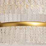 Люстра двухъярусная с золотого цвета и прозрачными подвесками Pettico варинант исполнения - 4 | Loft Concept в Казани