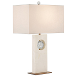 Настольная лампа из мрамора с тканевым прямоугольным абажуром Eternity варинант исполнения - 3 | Loft Concept в Казани