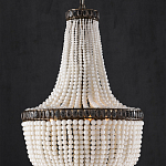 Люстра каплевидной формы декорированная нитями стеклянных бусин молочного цвета Bead threads варинант исполнения - 2 | Loft Concept в Казани
