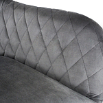 Барный стул со спинкой и подлокотниками на 4-х металлических ножках Douglas Rhombus Серый Велюр варинант исполнения - 4 | Loft Concept в Казани