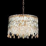 Люстра круглая с хрустальными подвесками на золотистом каркасе Roul Crystal Light варинант исполнения - 6 | Loft Concept в Казани