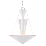 Люстра светодиодная белая геометрической формы с рифленым плафоном White Geometric Lamps варинант исполнения - 1 | Loft Concept в Казани