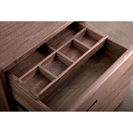 Прикроватный столик деревянный с 2-мя ящиками Moon Walnut Furniture варинант исполнения - 3 | Loft Concept в Казани