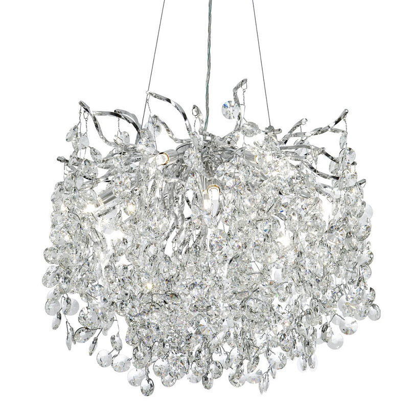 Люстра с хрустальными подвесками на металлических ветках Fairytree Light Silver Chandelier 10 Серебряный Прозрачное Стекло Люстра с хрустальными подвесками на металлических ветках Fairytree Light Silver Chandelier 10 Серебряный Прозрачное Стекло в Казани | Loft Concept