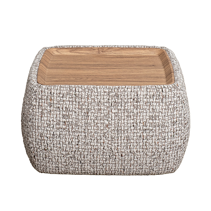 Столик прикроватный мягкий Soft Table from Chenille Древесина Серый в Казани | Loft Concept 