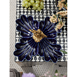 Менажница темно-синяя фарфоровая с бронзовой фигуркой ангела Eden Garden варинант исполнения - 3 | Loft Concept в Казани