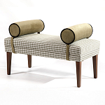 Банкетка Banquette PIED DE POULE с принтом гусиная лапка и бежевыми подлокотниками  варинант исполнения - 2 | Loft Concept в Казани