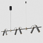 Люстра с 8-ю цилиндрическими плафонами на магнитном креплении и черным металлическим основанием Bronze Concert варинант исполнения - 2 | Loft Concept в Казани