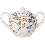 Чайный сервиз из фарфора белый с рисунком цветов на 6 персон 14 предметов Garden Whisper Porcelain Set  варинант исполнения - 3 | Loft Concept в Казани