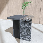 Slice журнальный столик из мрамора и массива дуба варинант исполнения - 1 | Loft Concept в Казани