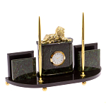 Настольный канцелярский набор из нефрита с декором в виде льва Golden Lion варинант исполнения - 2 | Loft Concept в Казани