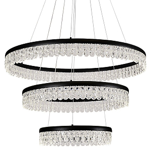 Светодиодная люстра из 3-х колец Pettico Black