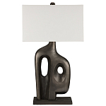 Настольная лампа с прямоугольным тканевым абажуром на фигурном каркасе Brutilist  варинант исполнения - 4 | Loft Concept в Казани