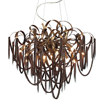 Люстра подвесная с объемной композицией из скрученных лент и металлических цепочек Atlantis Chain варинант исполнения - 1 | Loft Concept в Казани