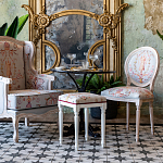 Стул из массива бука светло-серый с растительным орнаментом Raffael Angel Grey Chair варинант исполнения - 4 | Loft Concept в Казани