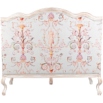 Двухместный диван из массива бука серый с растительным орнаментом Raffael Blue Grey Sofa варинант исполнения - 2 | Loft Concept в Казани