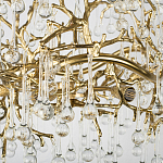 Подвесная люстра в виде ветвей деревьев золотого цвета с прозрачными подвесками-каплями 8 и 14 ламп Droplet Chandelier варинант исполнения - 6 | Loft Concept в Казани