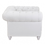 Кресло низкое с мягкой обивкой из велюра на 4-х ножках из массива березы Sophie Armchair white варинант исполнения - 2 | Loft Concept в Казани