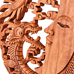 Панно из дерева дракон и луна Panel With Animals варинант исполнения - 2 | Loft Concept в Казани