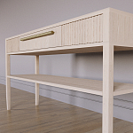 Дизайнерская Консоль с полкой и ящиком Primo Светлый дуб варинант исполнения - 4 | Loft Concept в Казани