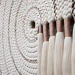 Художественный Гобелен Макраме White Disk Harmony варинант исполнения - 3 | Loft Concept в Казани